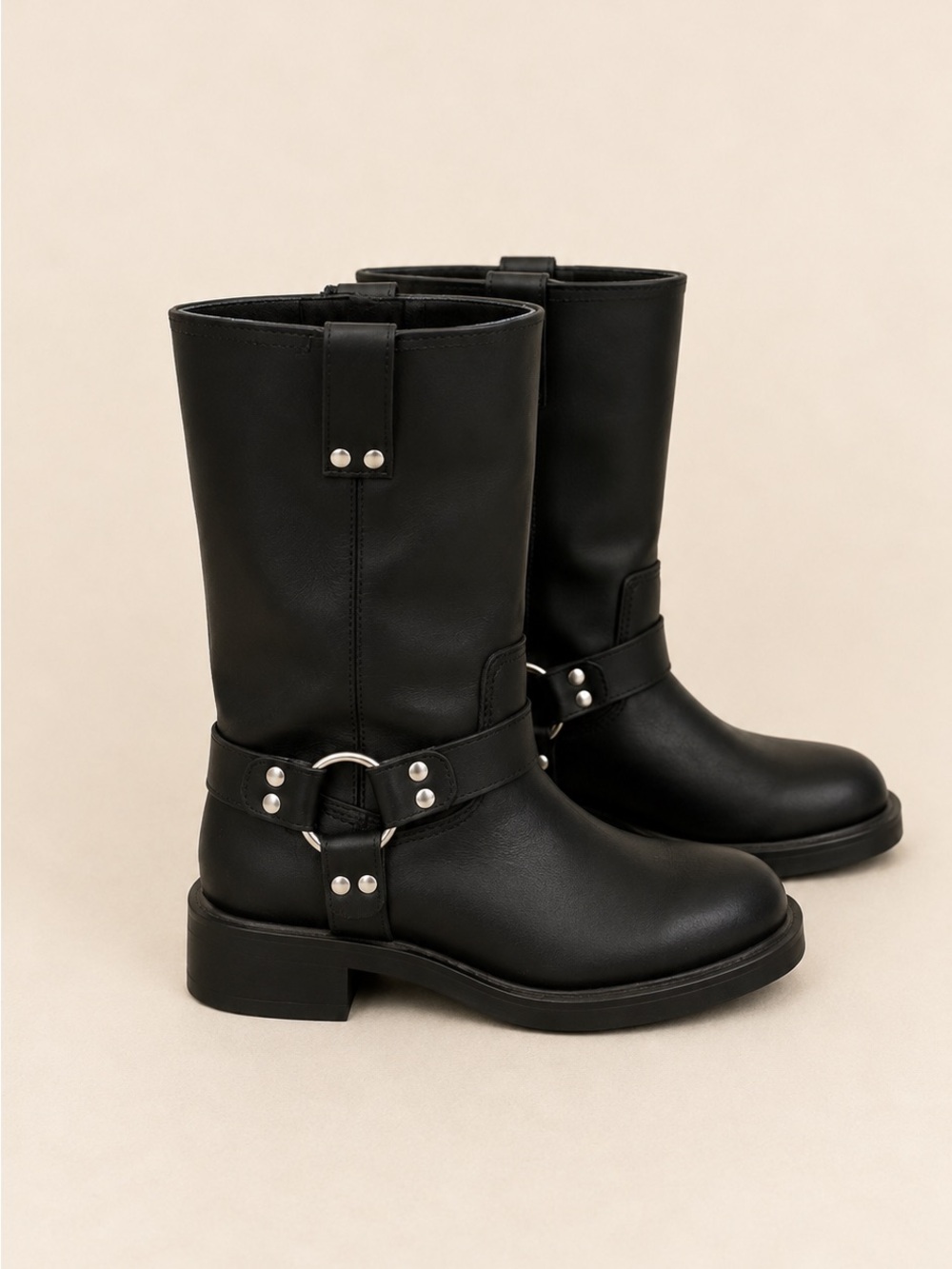 Zara Black Harness Mid-Calf Women's Boots sz 7